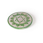 Prabhuji Incense Burner - Soapstone Plate Heart Chakra Anahata 3" - Mystic Journey Path