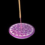 Prabhuji Incense Burner - Soapstone Plate Crown Chakra Sahasrara 3" - Mystic Journey Path