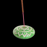 Prabhuji Incense Burner - Soapstone Pebble Heart Chakra Anahata 2.5" - Mystic Journey Path