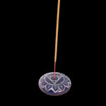 Prabhuji Incense Burner - Soapstone Pebble Throat Chakra Vishudha 2.5" - Mystic Journey Path