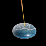 Prabhuji Incense Burner - Soapstone Pebble Third Eye Chakra Ajna 2.5" - Mystic Journey Path