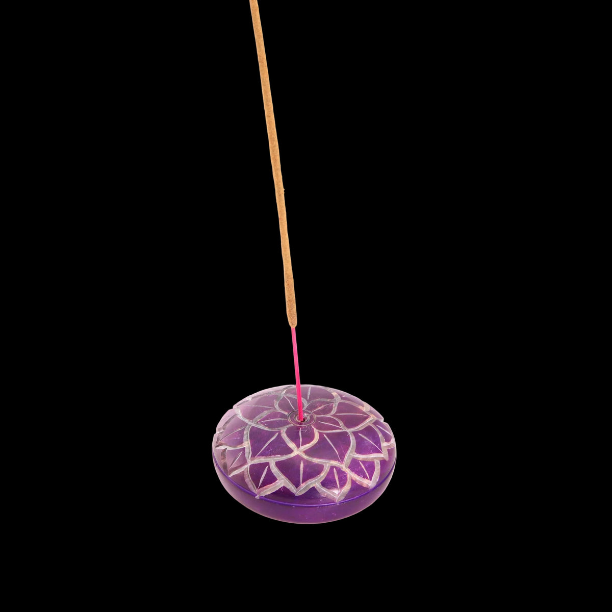 Prabhuji Incense Burner - Soapstone Pebble Crown Chakra Sahasrara 2.5" - Mystic Journey Path