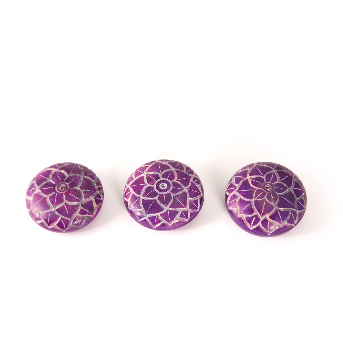 Prabhuji Incense Burner - Soapstone Pebble Crown Chakra Sahasrara 2.5" - Mystic Journey Path