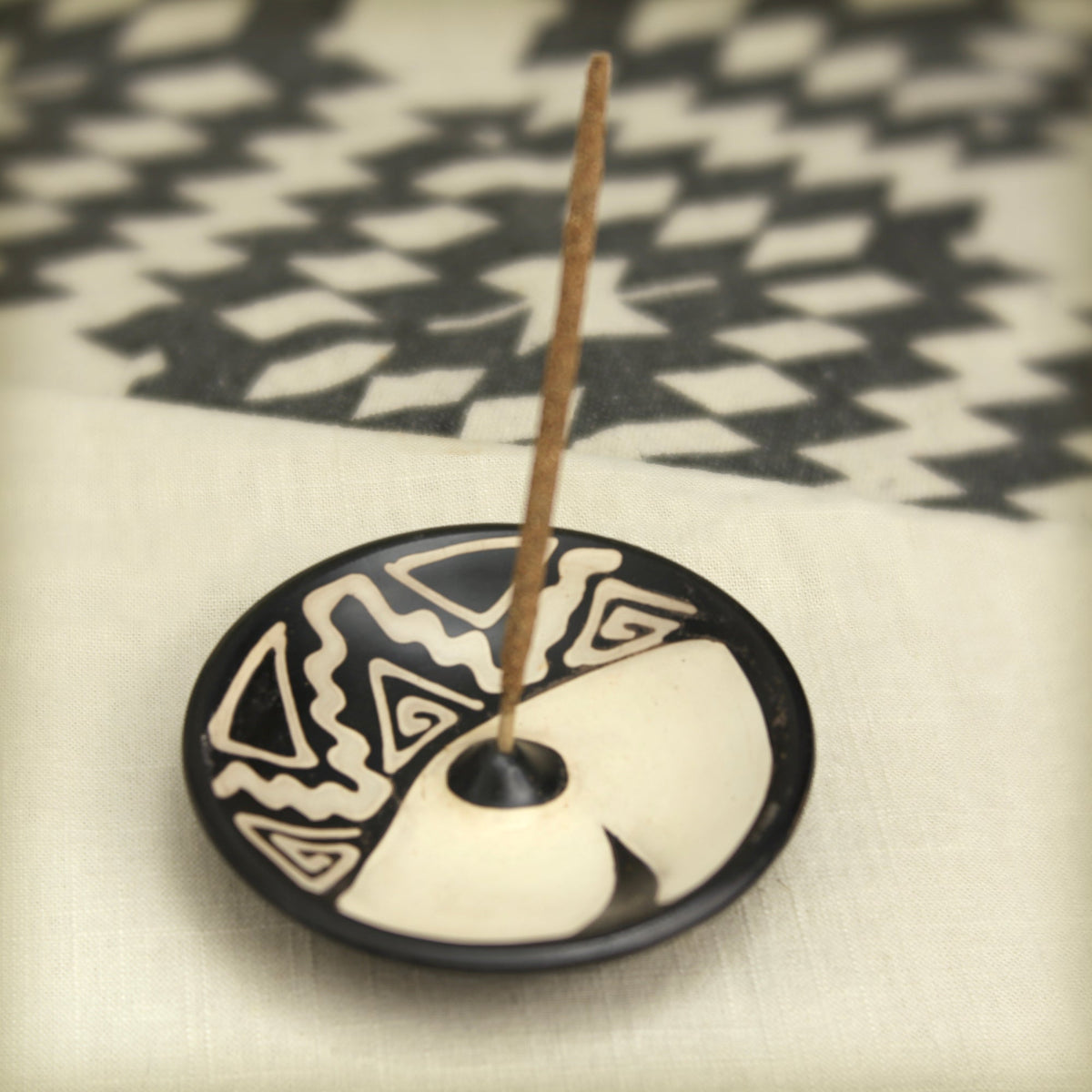 701-80 - Incense Burner - Peruvian Ceramic Incense Burner for Stick Incense - 4.75" Prabhuji's Gifts wholesale and retail - Mystic Journey Path