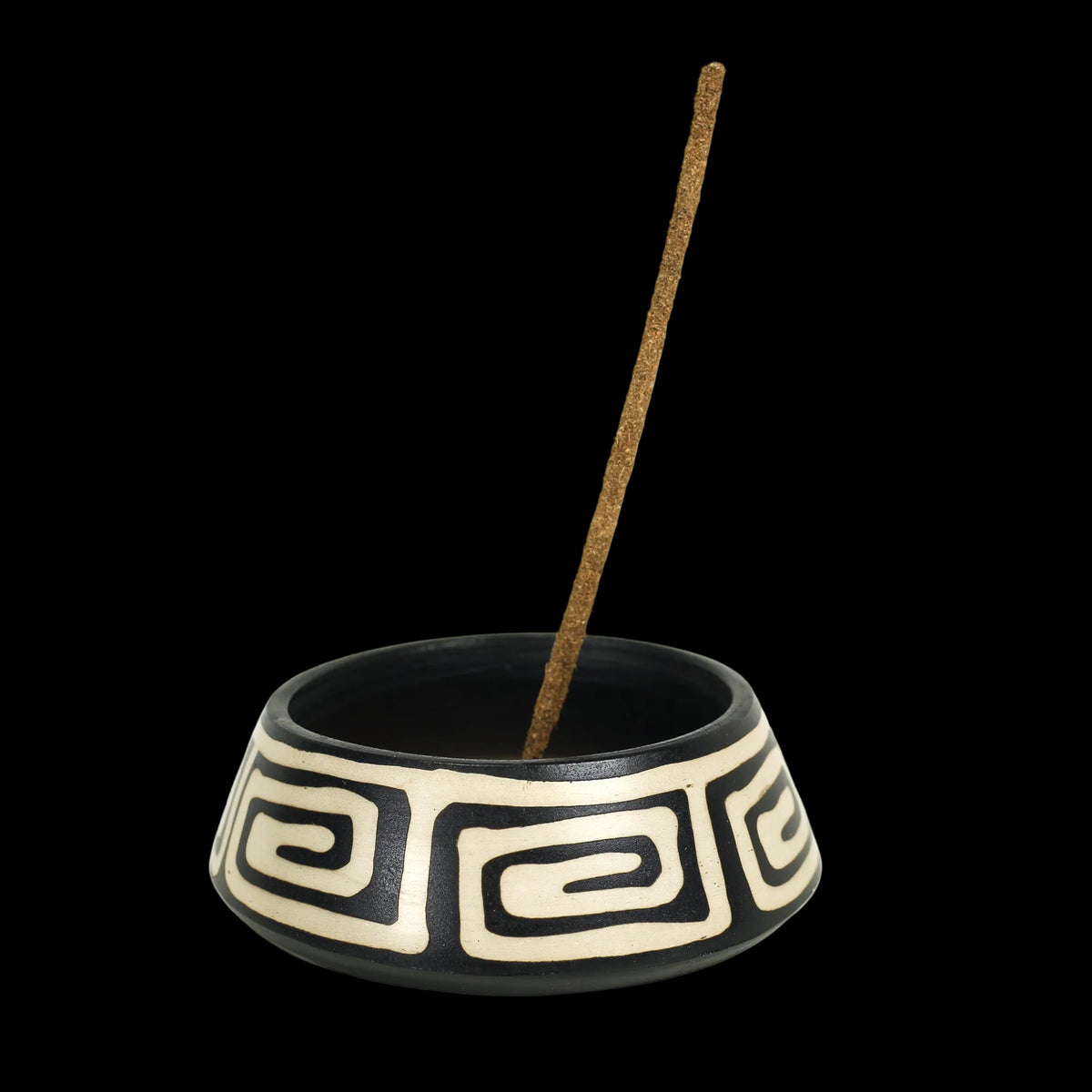 701-81 - Incense Burner - Peruvian Ceramic Incense Burner for Stick and Cone Incense - 4.5" - Prabhuji's Gifts wholesale and retail  - Mystic Journey Path