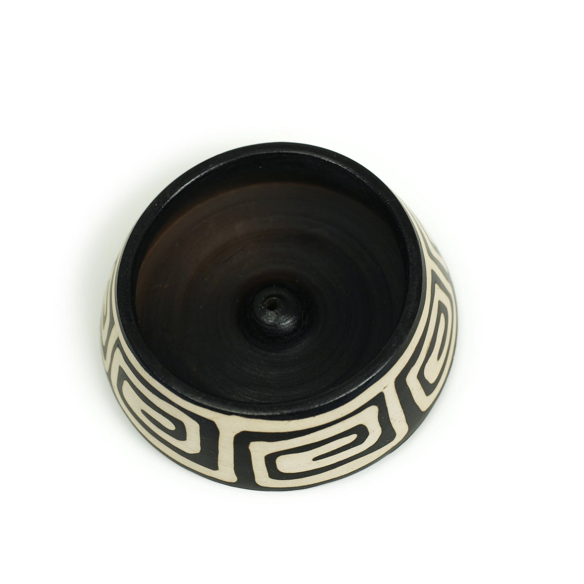 701-81 - Incense Burner - Peruvian Ceramic Incense Burner for Stick and Cone Incense - 4.5" - Prabhuji's Gifts wholesale and retail  - Mystic Journey Path