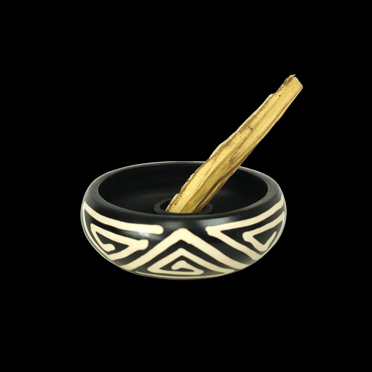 701-82 - Incense Burner - Peruvian Ceramic Holder for Palo Santo Stick - 5" - Prabhuji's Gifts wholesale and retail - Mystic Journey Path