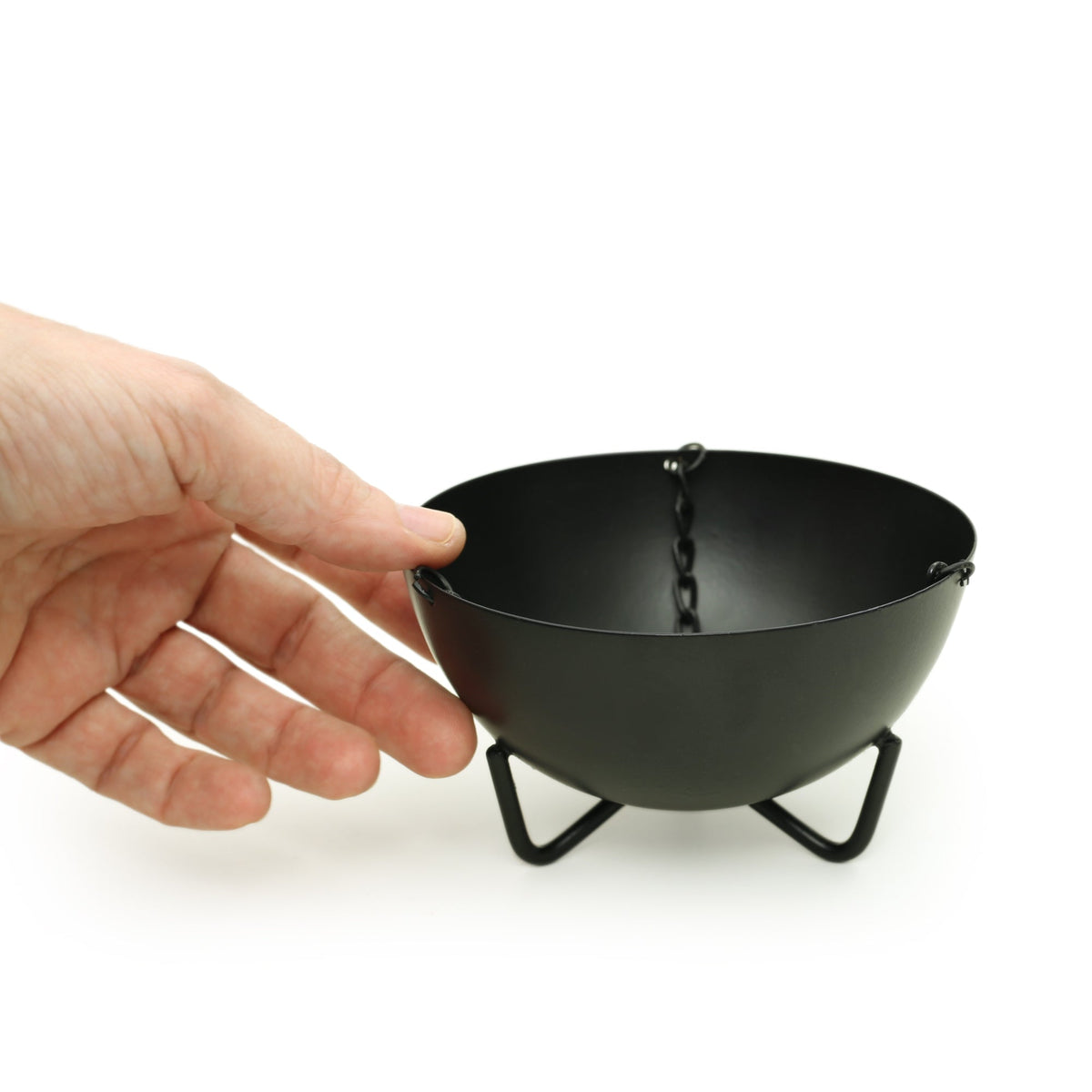 Prabhuji Burner - Hanging Black Cauldron Large - Mystic Journey Path