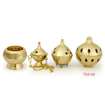 Burner - Brass Burner, Clear Ball 3.25"Hx3"D - Wholesale and Retail Prabhuji's Gifts  - Mystic Journey Path