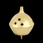 Burner - Brass Burner, 3 Legged Star Jali 3"Hx2.5"D - Wholesale and Retail Prabhuji's Gifts  - Mystic Journey Path