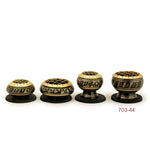Burner - Black Brass Burner, Medium Base, Feather Engraving, Net Top 2"Hx2.5"D - Wholesale and Retail Prabhuji's Gifts  - Mystic Journey Path