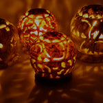 Burner for Cones and Candle Holder - Soapstone Carved T-Lite Ball - Large leaves 3 inches - Wholesale and Retail Prabhuji's Gifts - Mystic Journey Path