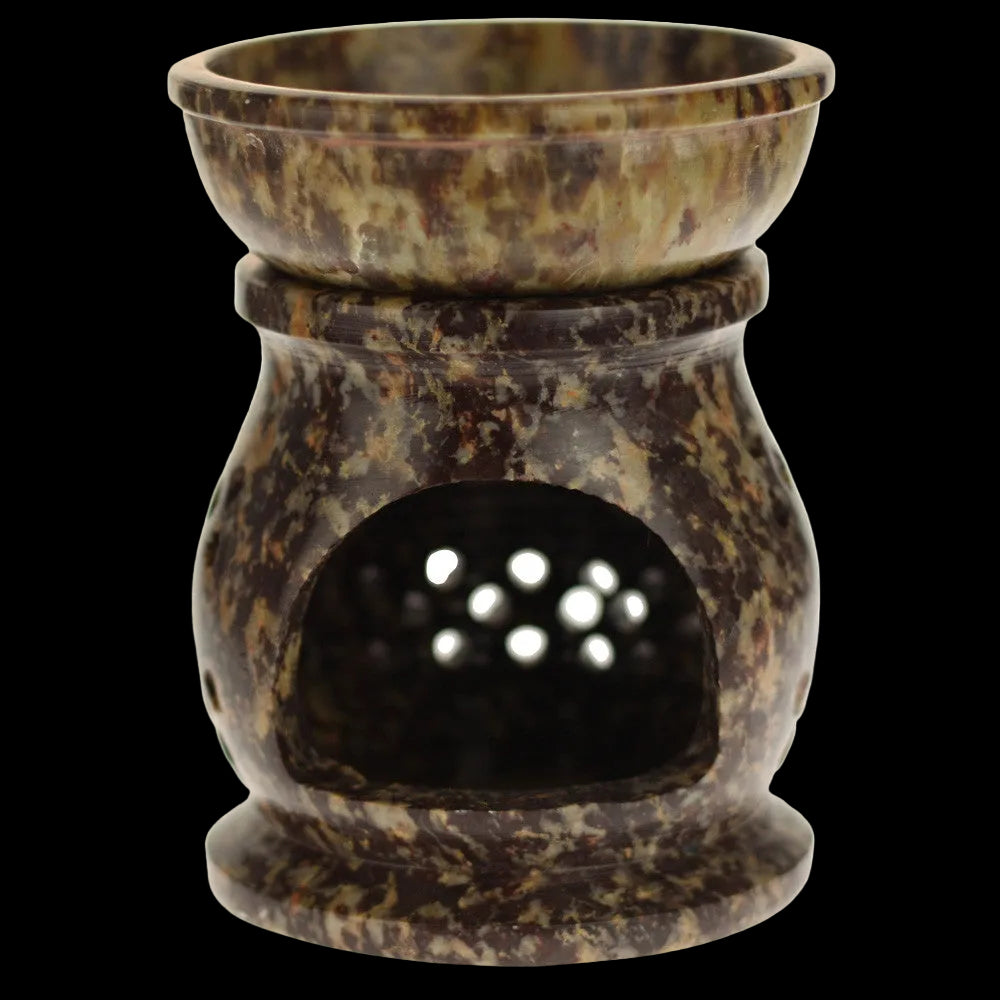 Oil Diffuser - Natural Soapstone Oil Burner Jali 4" - Wholesale and Retail Prabhuji's Gifts  - Mystic Journey Path