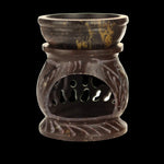 Oil Diffuser - Natural Soapstone Oil Burner Round Elephant 3.25" - Wholesale and Retail Prabhuji's Gifts - Mystic Journey Path