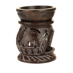Oil Diffuser - Natural Soapstone Oil Burner Round Elephant 3.25" - Wholesale and Retail Prabhuji's Gifts - Mystic Journey Path
