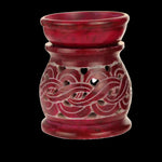 Oil Diffuser - Red Soapstone Oil Burner Carved 3.25" - Wholesale and Retail Prabhuji's Gifts  - Mystic Journey Path
