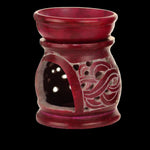 Oil Diffuser - Red Soapstone Oil Burner Carved 3.25" - Wholesale and Retail Prabhuji's Gifts  - Mystic Journey Path