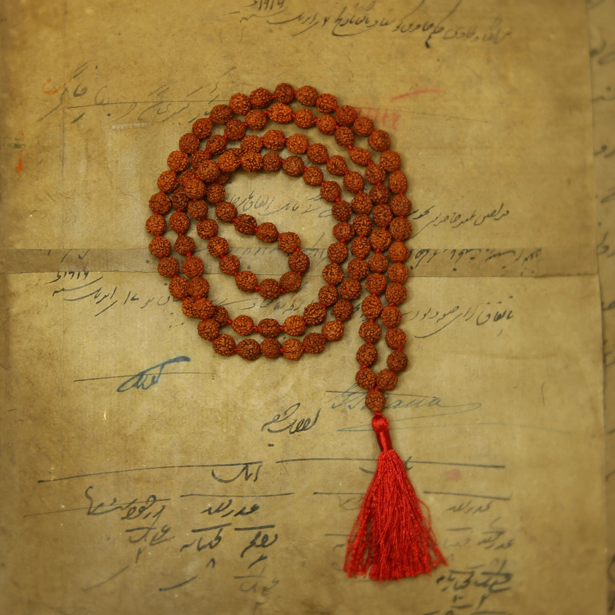 Prabhuji Prayer Mala Beads - Rudraksha - 108 Prayer Beads  - Mystic Journey Path