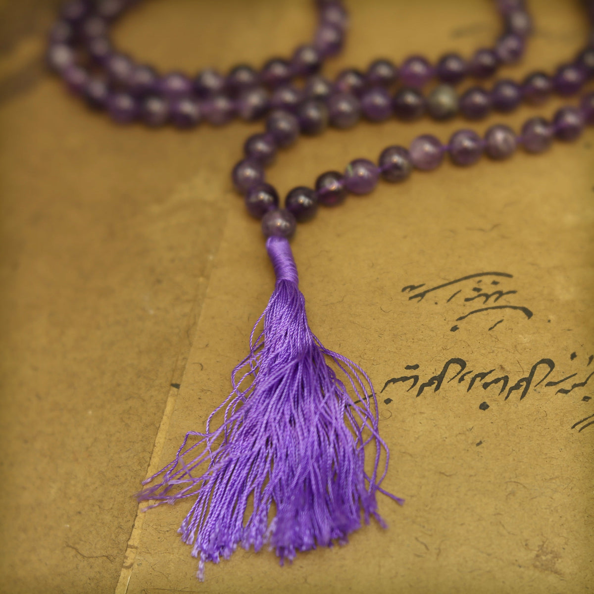 Prabhuji Prayer Mala Beads - Amethyst - 108 Prayer Beads  - Mystic Journey Path