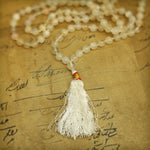 Prabhuji Prayer Mala Beads - Moon Stone  - 108 Prayer Beads  - Mystic Journey Path