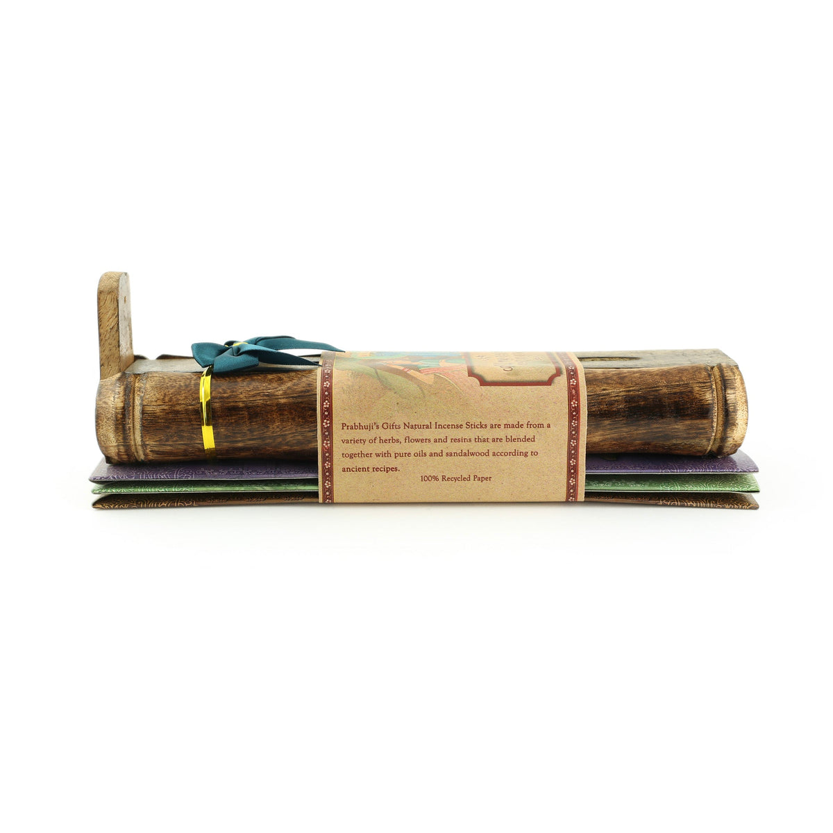 Prabhuji Incense Gift Set - Bamboo Burner + 3 Harmony Incense Sticks Packs & Love Greeting - Rest in you -Mystic Journey Path