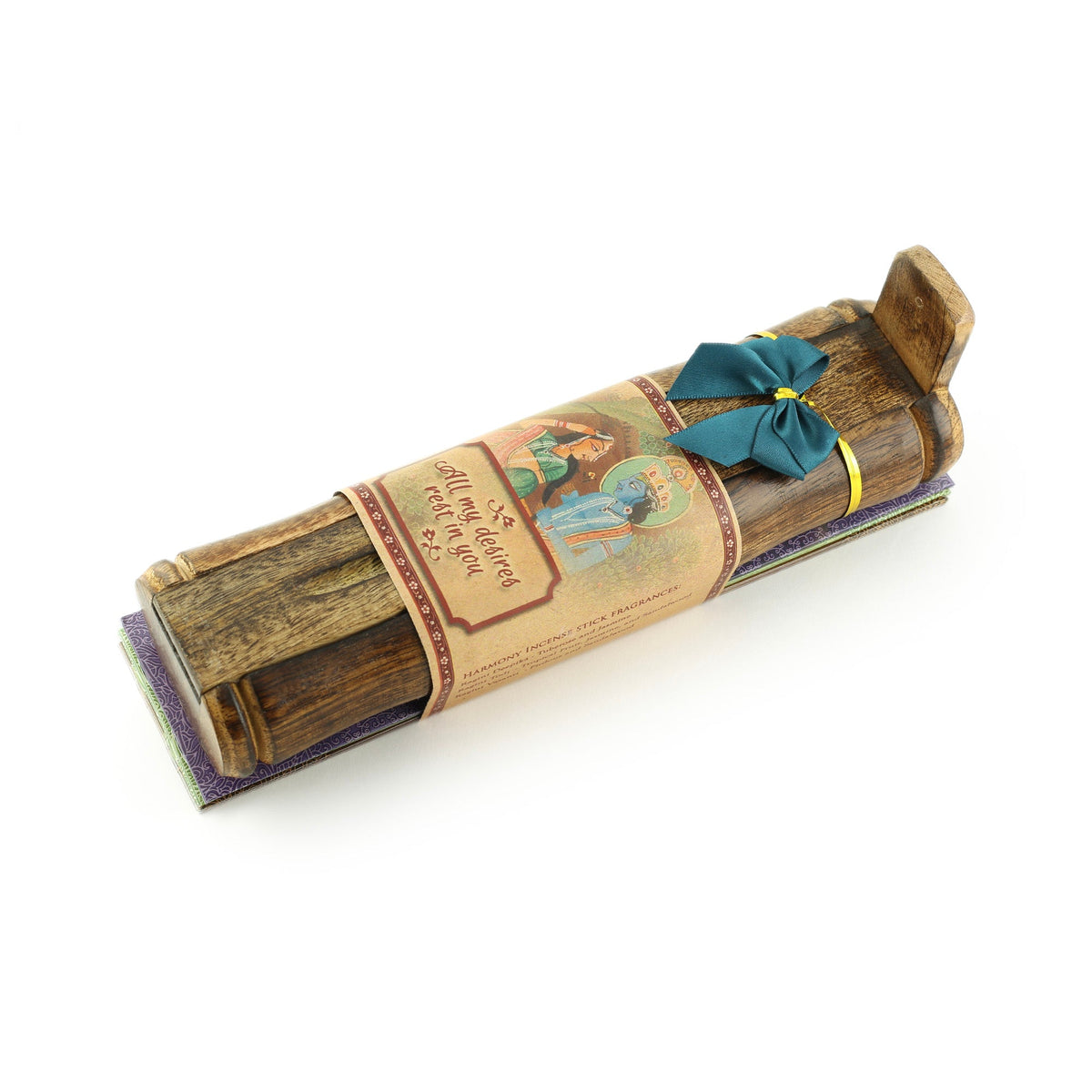 Prabhuji Incense Gift Set - Bamboo Burner + 3 Harmony Incense Sticks Packs & Love Greeting - Rest in you -Mystic Journey Path