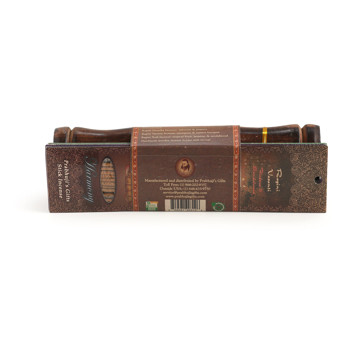 Prabhuji Incense Gift Set - Bamboo Burner + 3 Harmony Incense Sticks Packs & Greeting - Thank you for being you -Mystic Journey Path