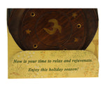 Incense Gift Set - Wood Round Burner + 3 Harmony Incense Sticks & Holiday Greeting (Madhumadhavi, Sehuti, Padmanjari) - Wholesale and Retail Prabhuji's Gifts   - Mystic Journey Path