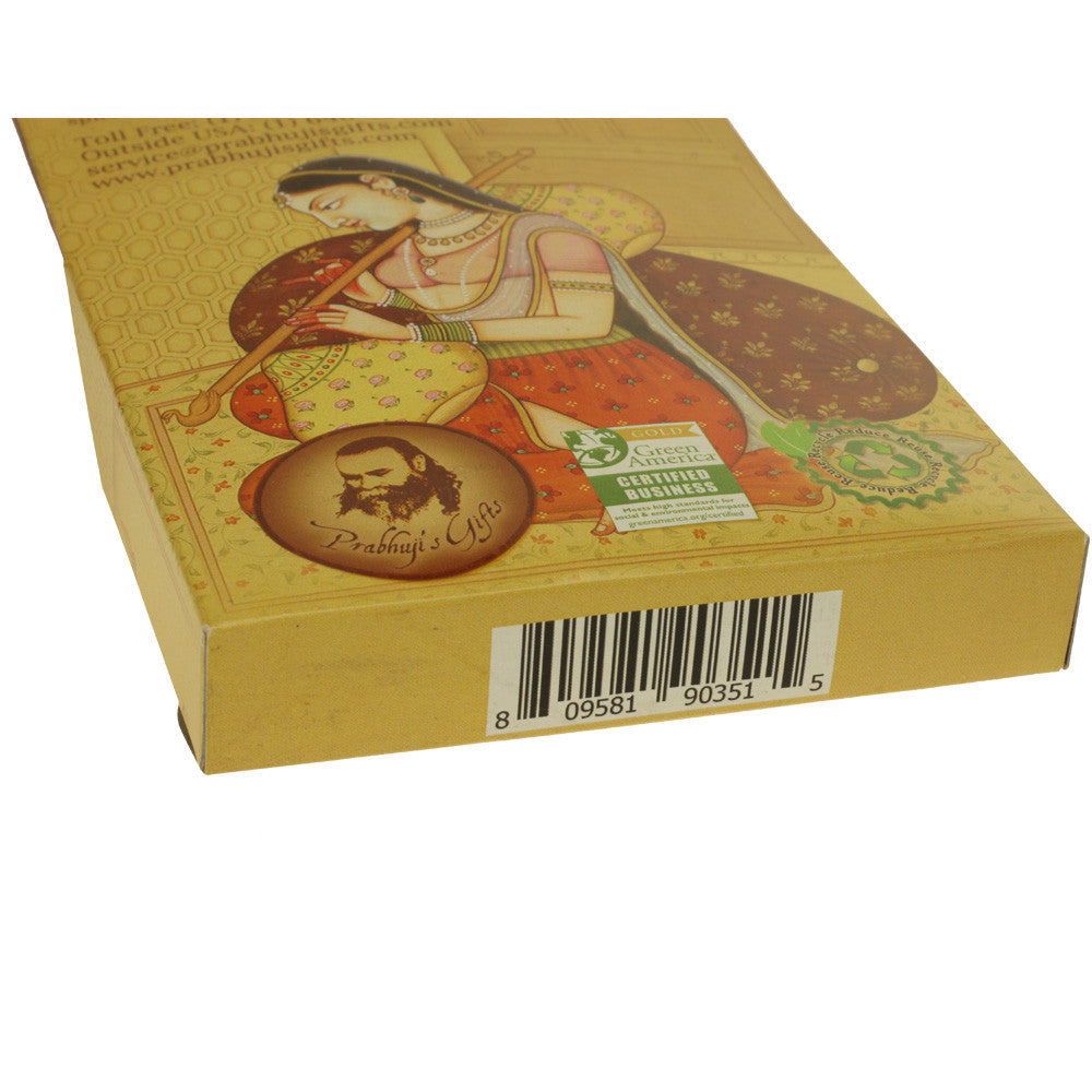 Incense Gift Set - Wood Round Burner + 3 Harmony Incense Sticks & Holiday Greeting (Madhumadhavi, Sehuti, Padmanjari) - Wholesale and Retail Prabhuji's Gifts   - Mystic Journey Path