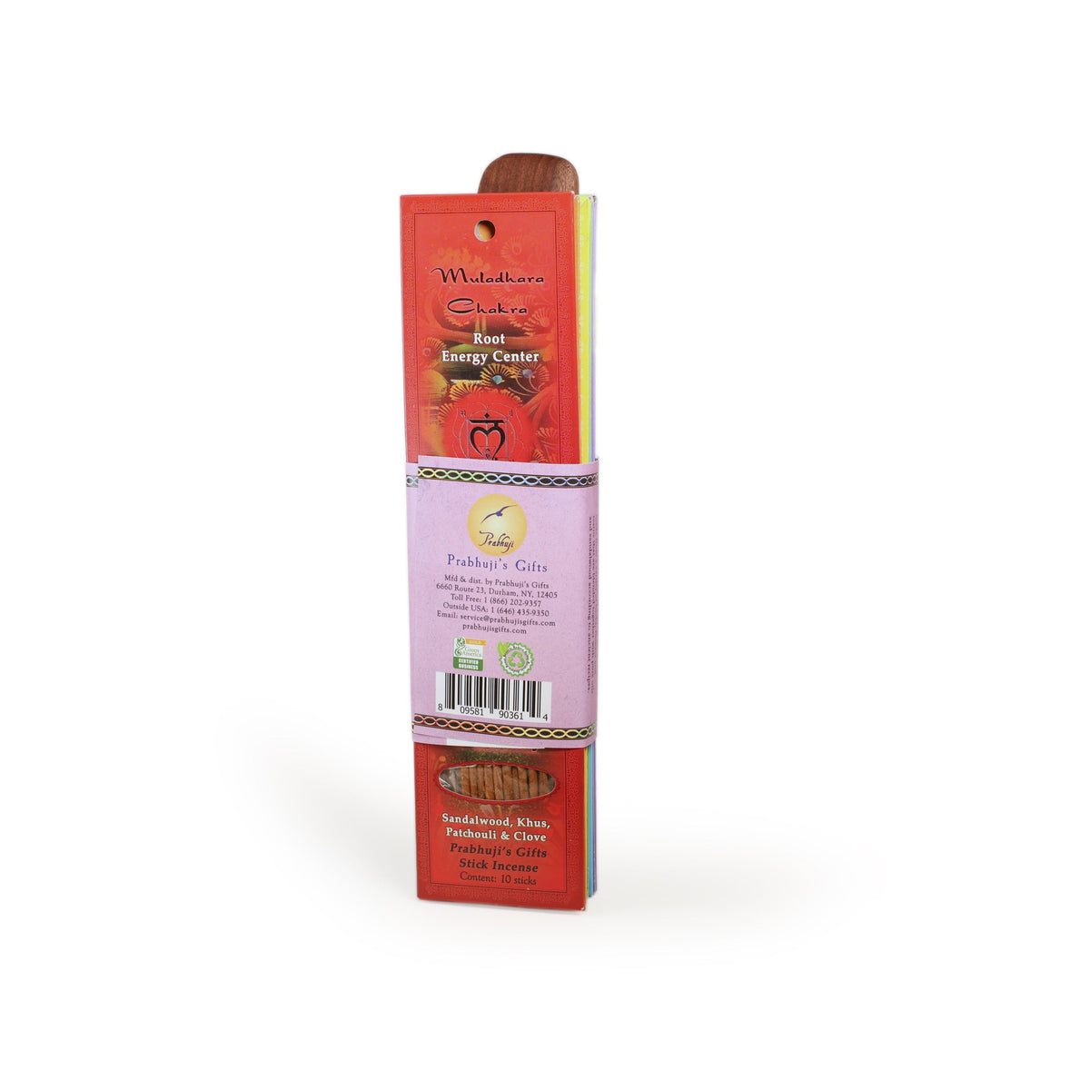 Prabhuji's Gifts - Incense Gift Set - Flat Burner + 7 Chakras Incense Stick in Purple Greeting Sleeve  - Mystic Journey Path