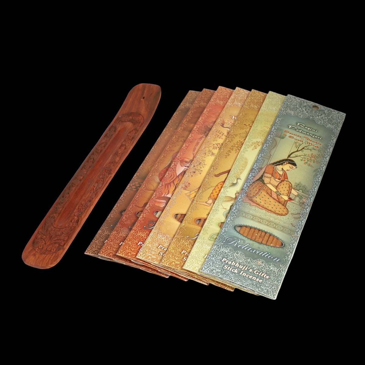 Prabhuji's Gifts - Incense Gift Set - Flat Burner + 7 Harmony Incense Stick & greeting A Precious Reminder that You are Loved  - Mystic Journey Path