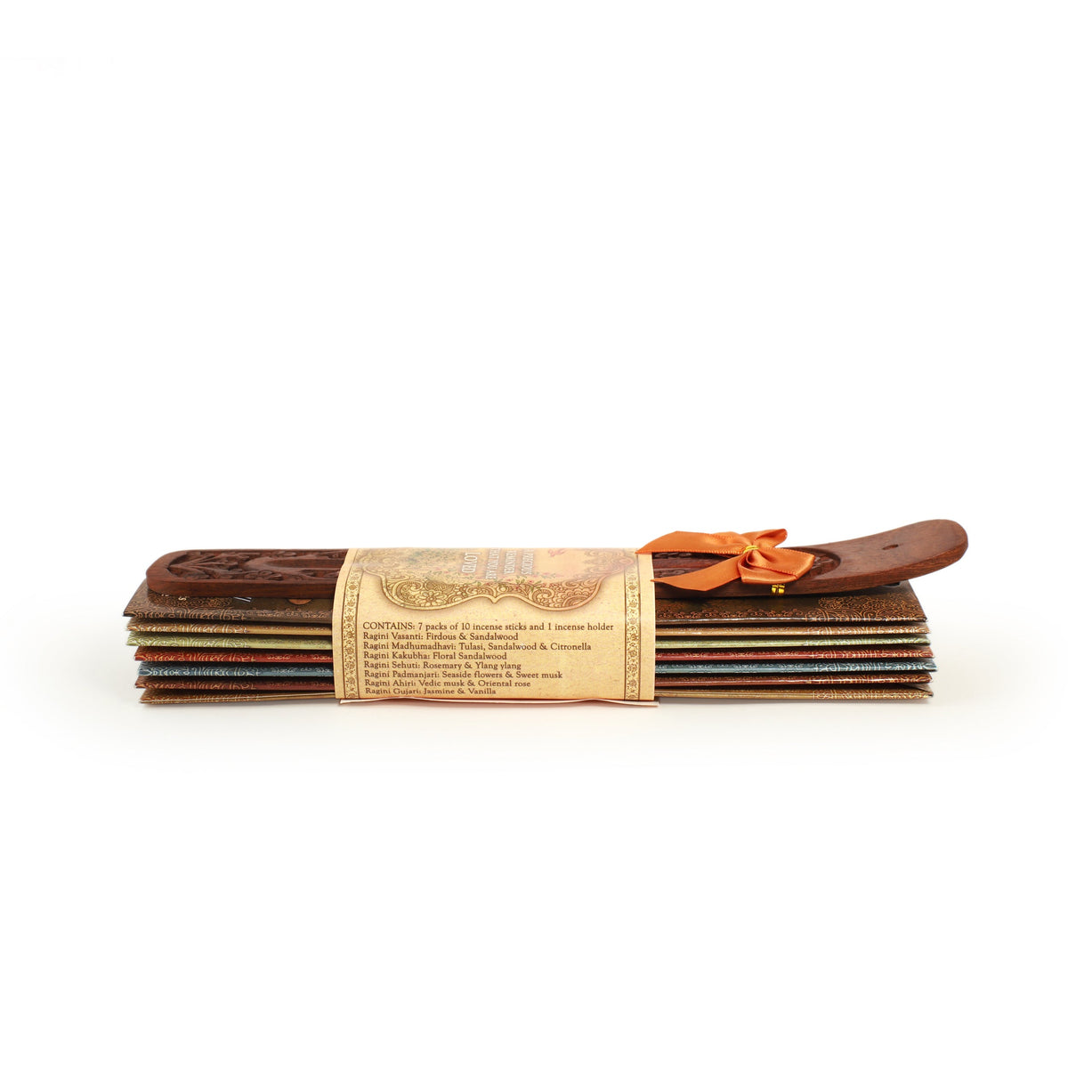 Prabhuji's Gifts - Incense Gift Set - Flat Burner + 7 Harmony Incense Stick & greeting A Precious Reminder that You are Loved  - Mystic Journey Path