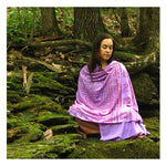 Prabhuji Meditation Yoga Prayer Shawl - Maha Mantra - Purple Large  - Mystic Journey Path