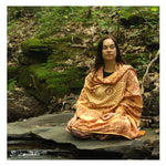 Meditation Yoga Prayer Shawl - Mantra Om - Peach Large   - Mystic Journey Path