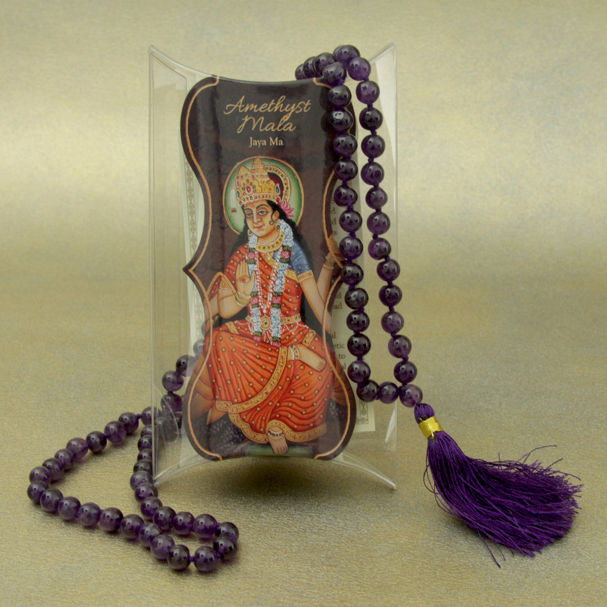 Prabhuji Prayer Mala Beads - Amethyst - 108 Prayer Beads  - Mystic Journey Path