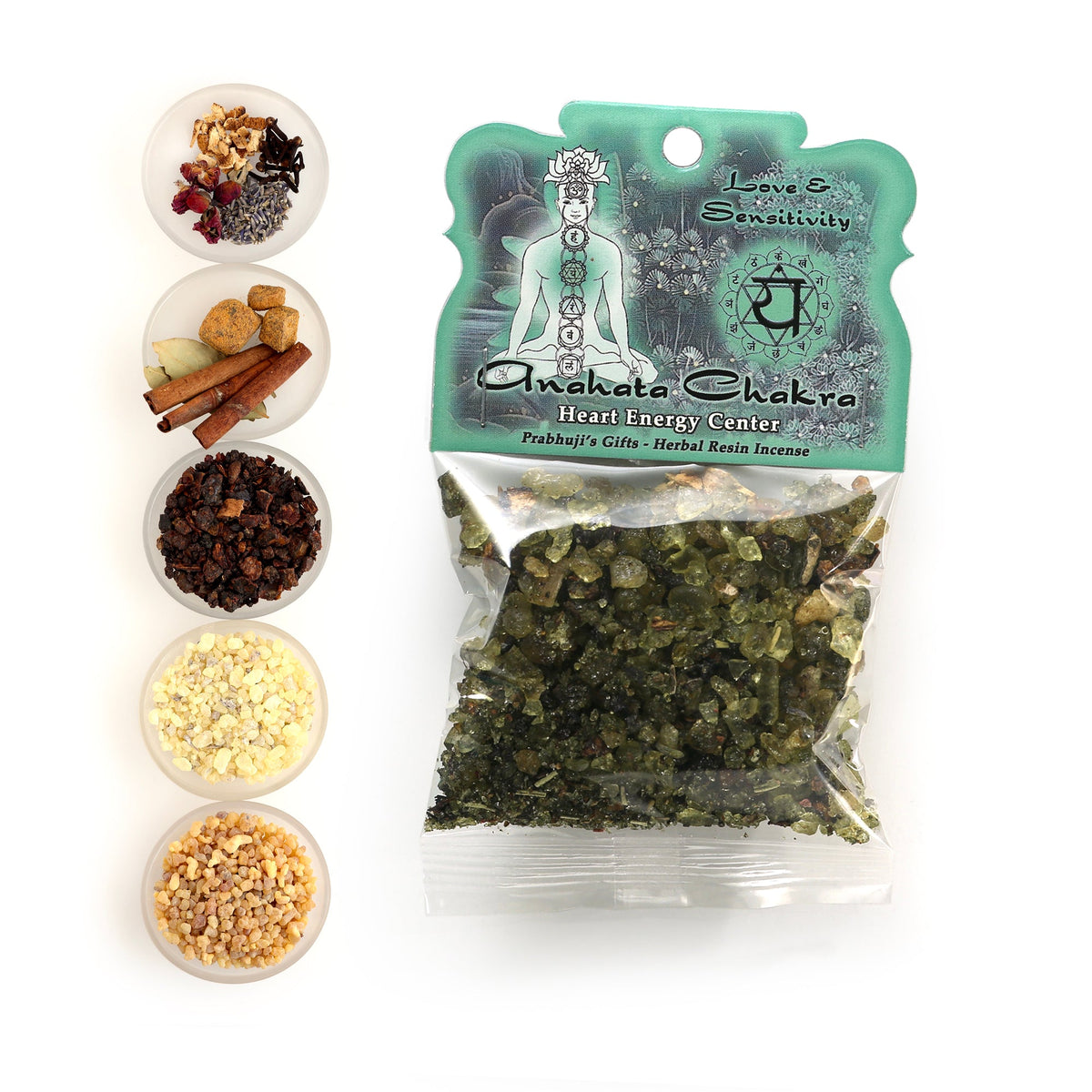 Prabhuji Resin Incense Heart Chakra Anahata - Love and Sensitivity - 1.2oz bag   - Mystic Journey Path