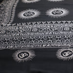 Prabhuji Meditation Yoga Prayer Shawl - Mantra Om - Black Large  - Mystic Journey Path