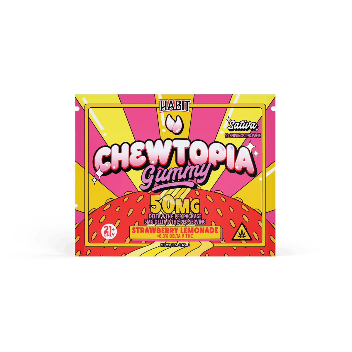 CHEWTOPIA DELTA 9 GUMMIES - Strawberry Lemonade (Sativa) (12 Pk) - Mystic Journey Path