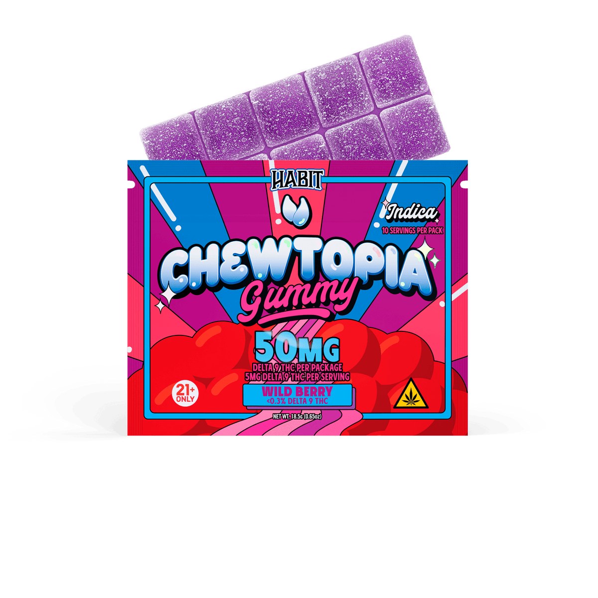 CHEWTOPIA DELTA 9 GUMMIES - Wild Berry (Indica) (12 Pk) - Mystic Journey Path
