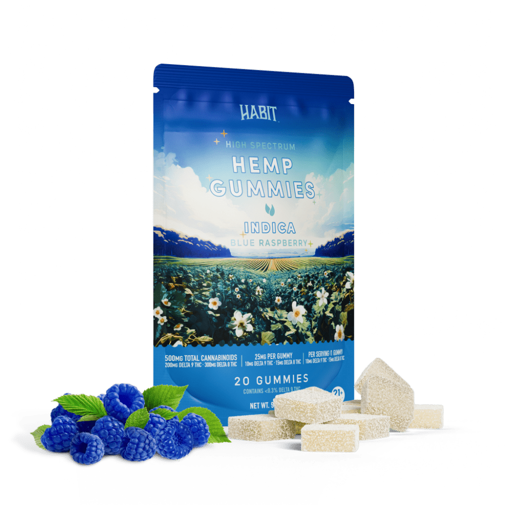 Delta 8 15mg+Delta 9 10mg - 20 Blue Raspberry Gummies - Mystic Journey Path