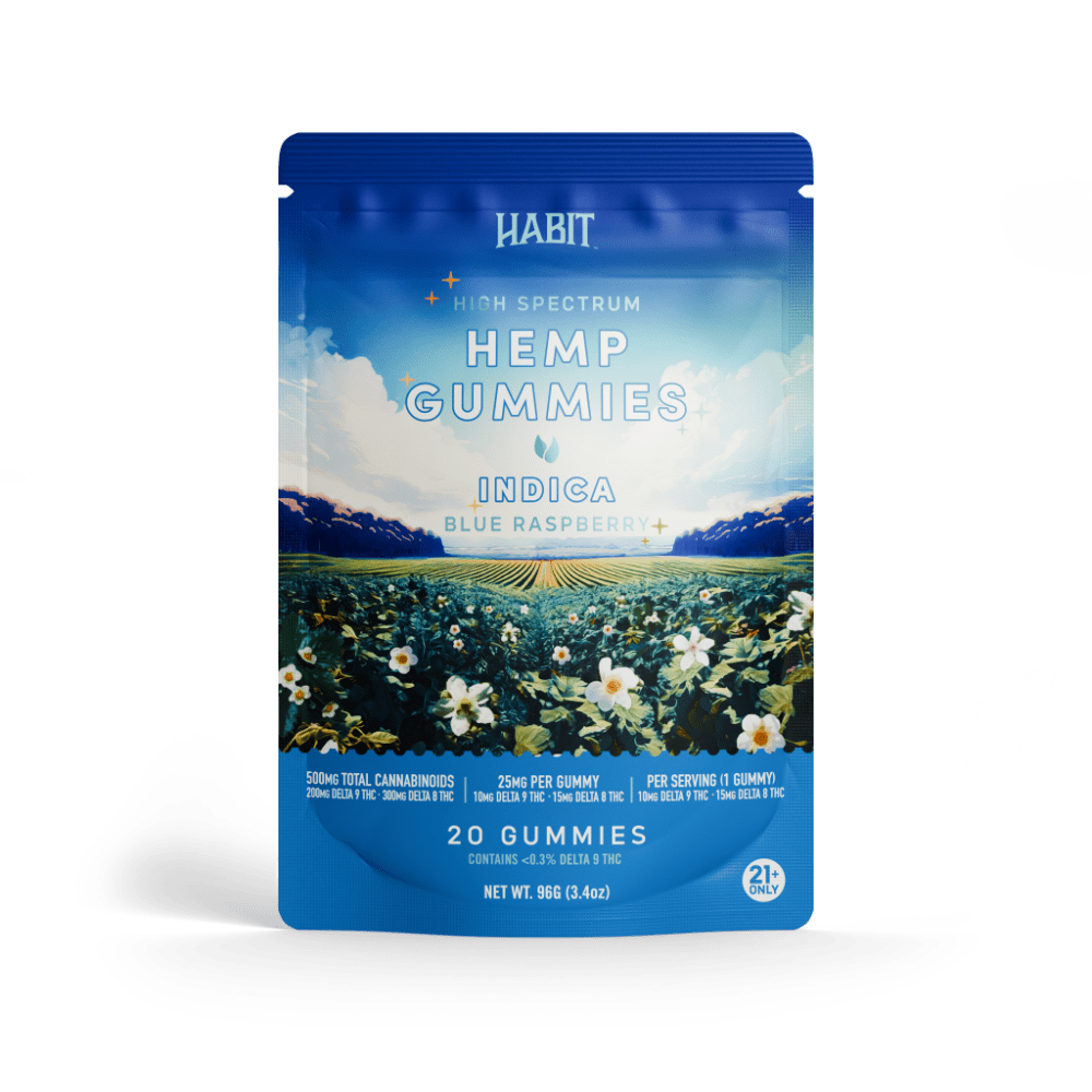 Delta 8 15mg+Delta 9 10mg - 20 Blue Raspberry Gummies - Mystic Journey Path