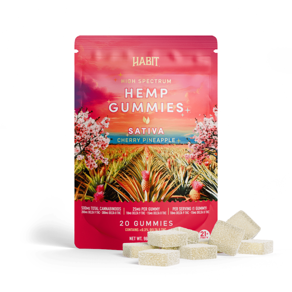 Delta 8 15mg+Delta 9 10mg - 20 Cherry Pineapple Gummies - Mystic Journey Path