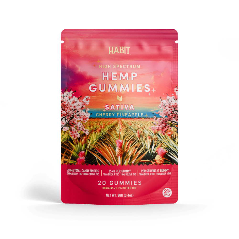 Delta 8 15mg+Delta 9 10mg - 20 Cherry Pineapple Gummies - Mystic Journey Path