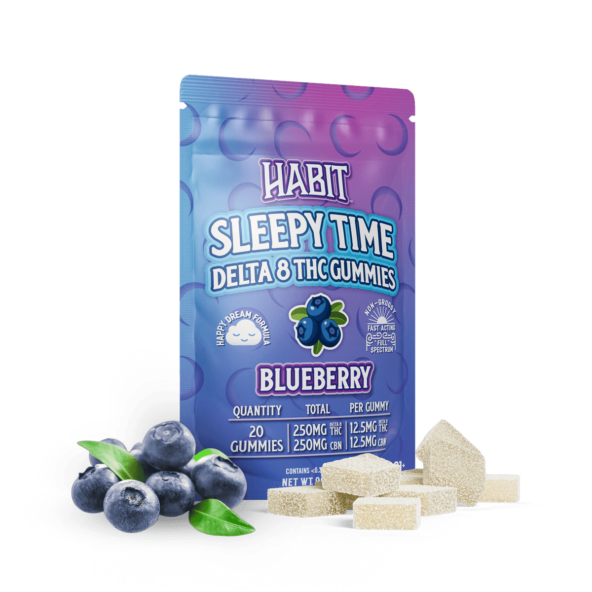 Delta 8 CBN Gummies - SLEEPY TIME Blueberry 20pk - Mystic Journey Path