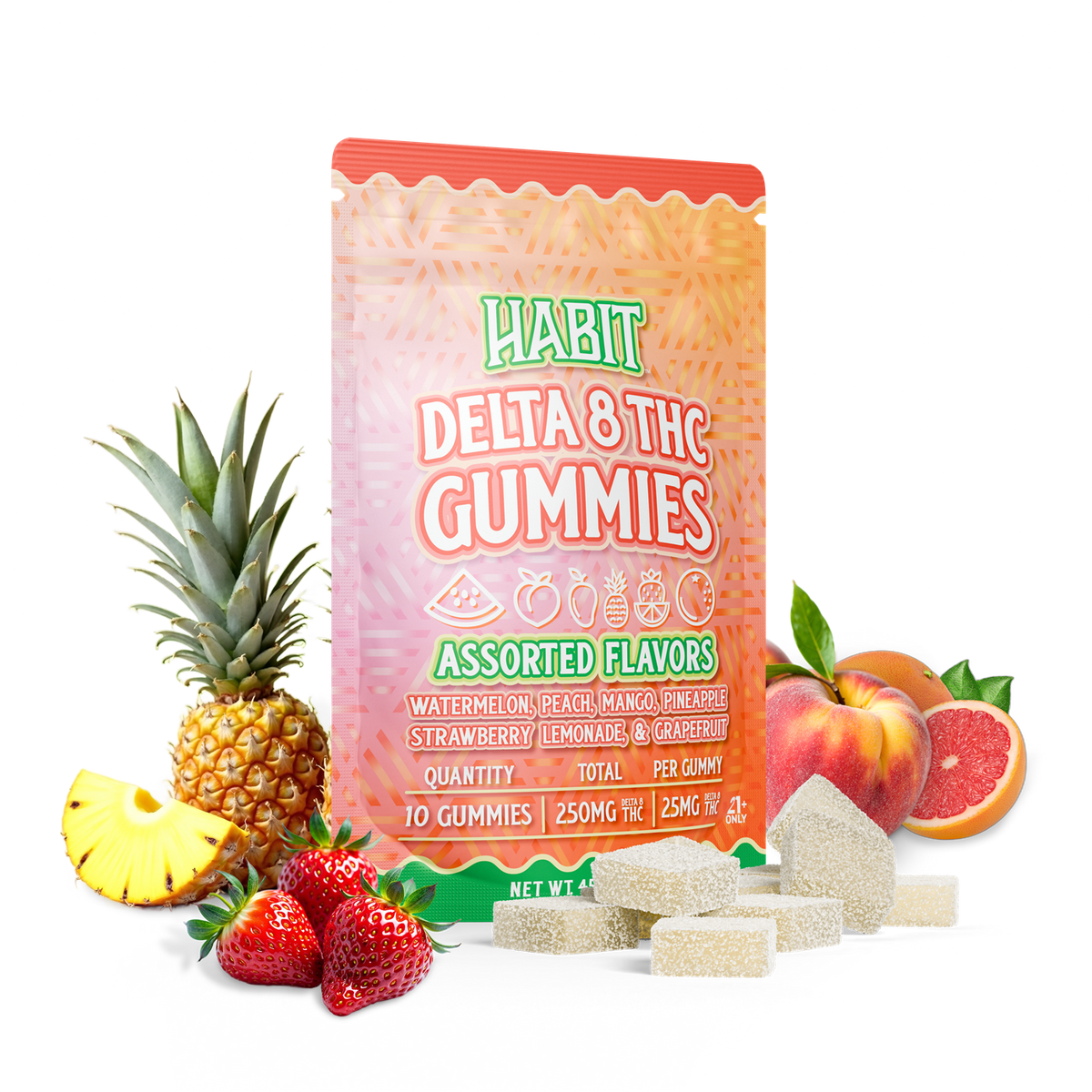 Delta 8 Gummies 25mg Assorted Flavors - 10 Gummies - Mystic Journey Path