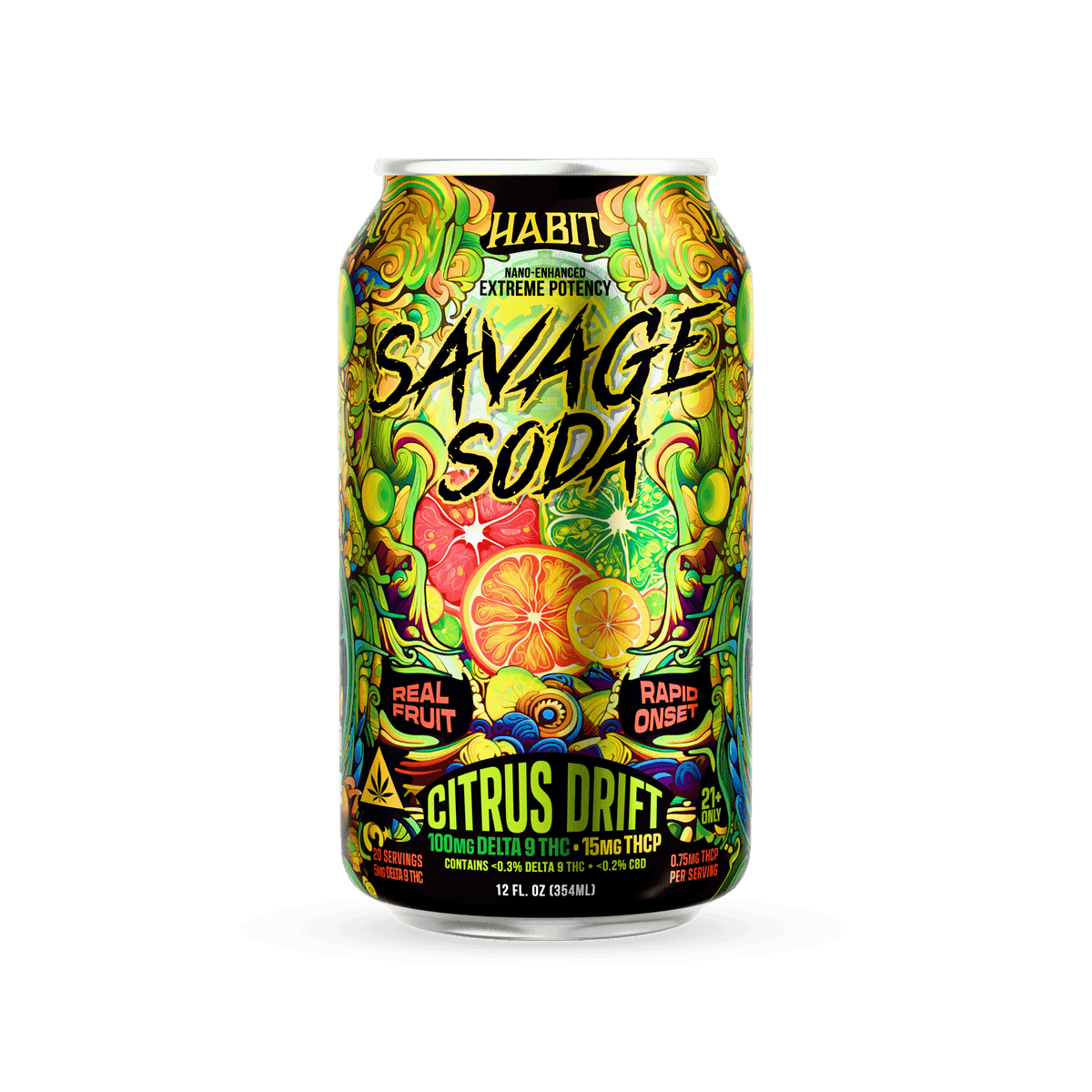 Delta 9 100mg Savage Soda - Citrus Drift - 6pk - Mystic Journey Path