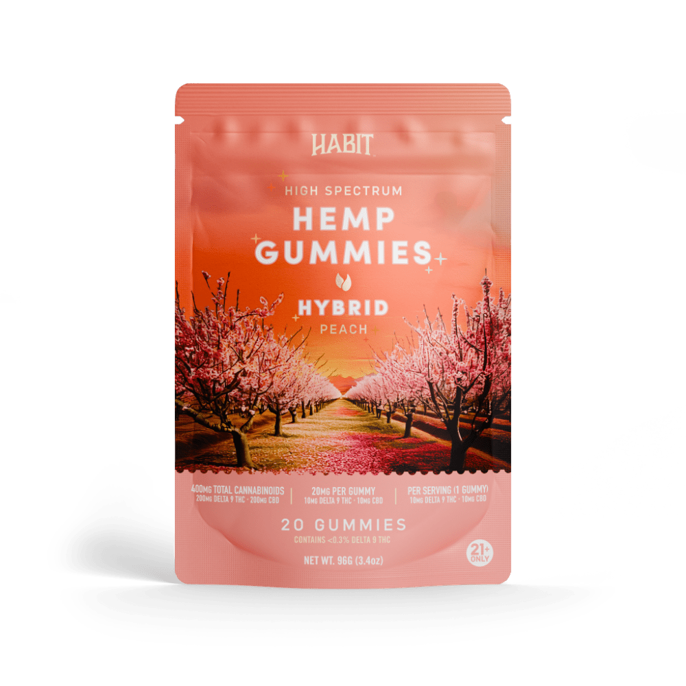 Delta 9 + CBD High Spectrum Hemp - 20 Peach Gummies - Mystic Journey Path