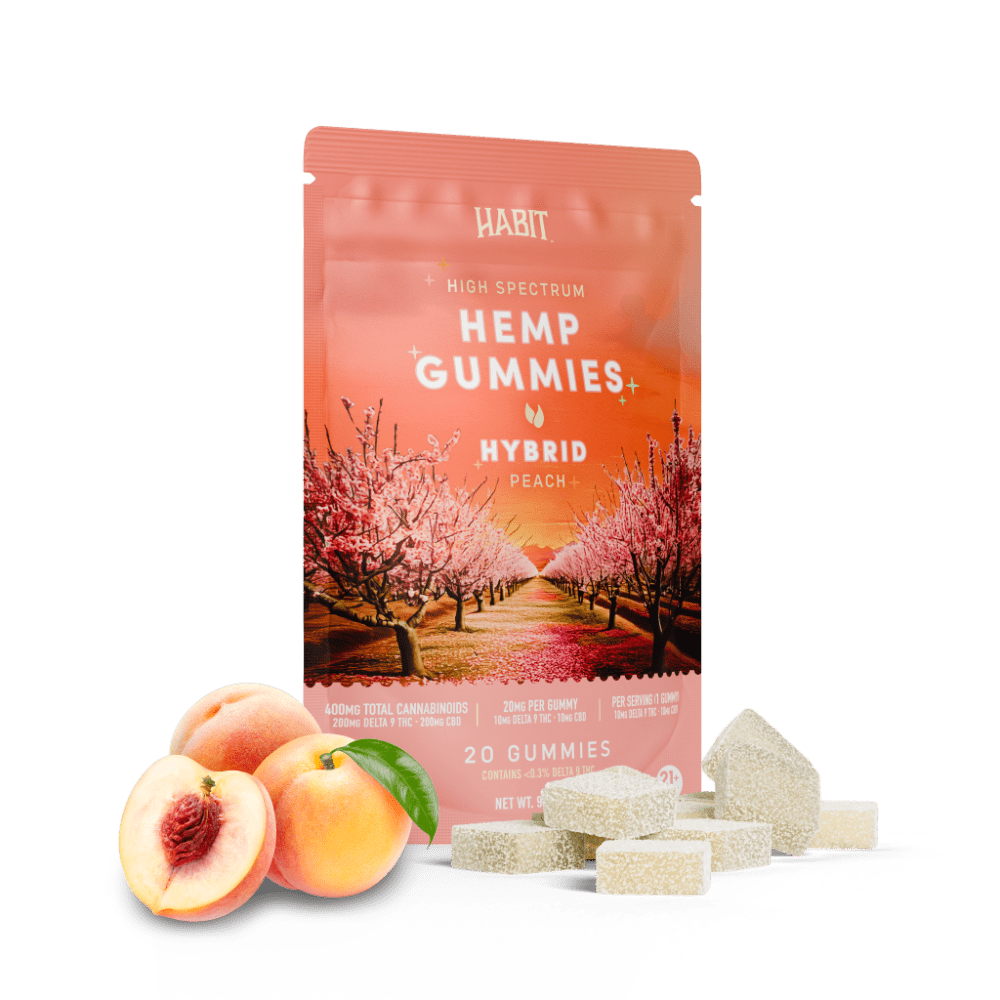 Delta 9 + CBD High Spectrum Hemp - 20 Peach Gummies - Mystic Journey Path