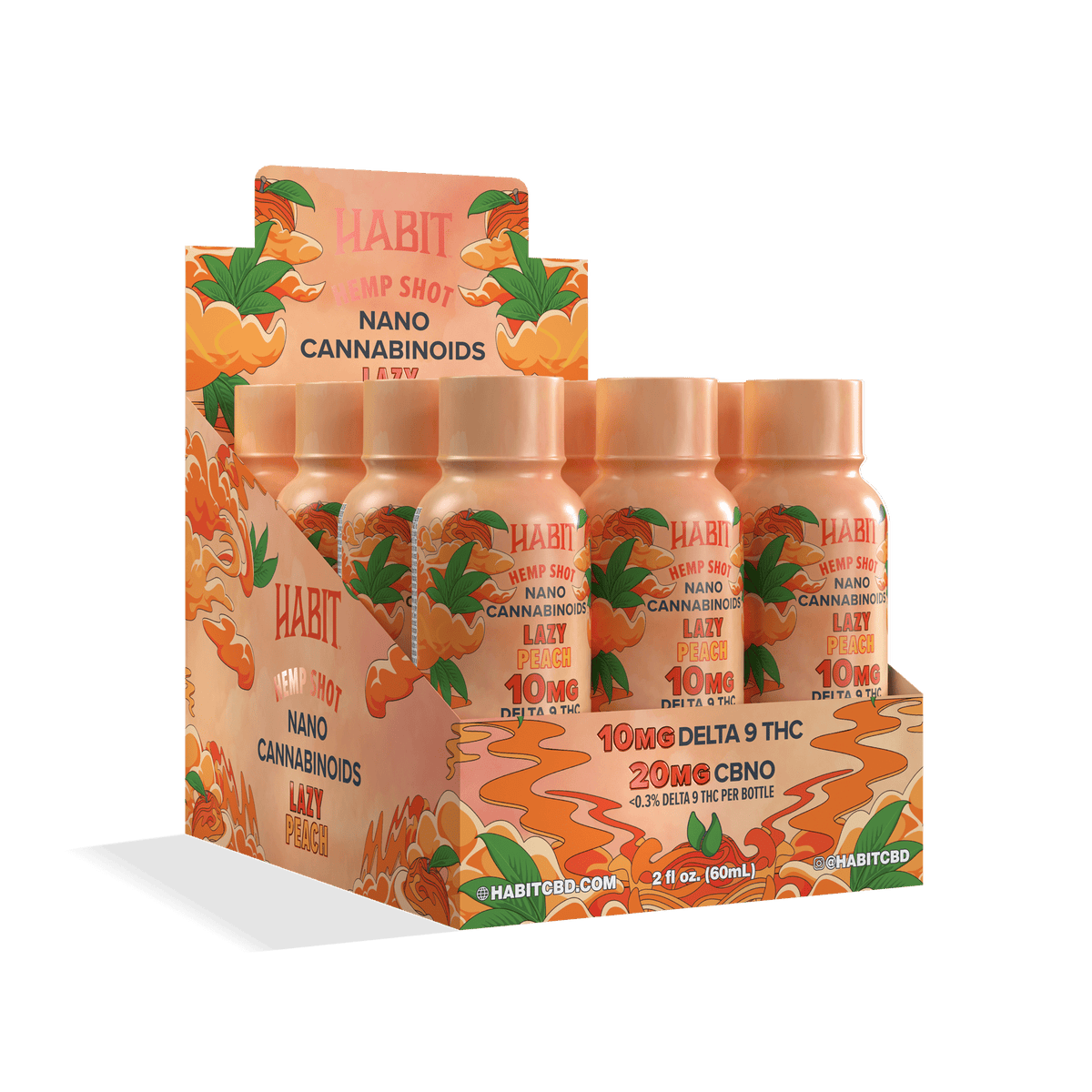 Delta 9 Hemp Shots – Lazy Peach (Case of 12) - Mystic Journey Path