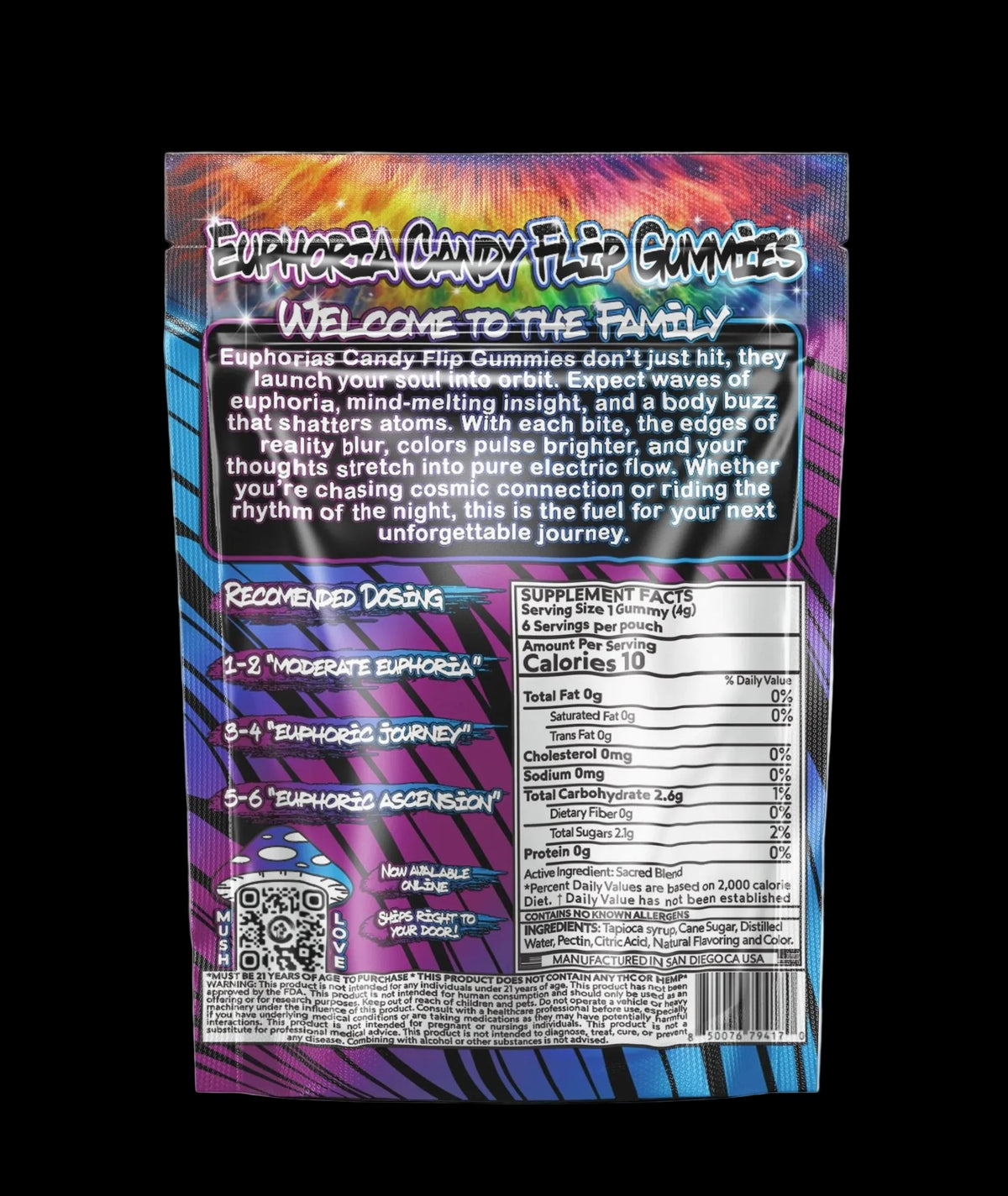 Euphoria Gummies – Blue Razz 6ct - (Box of 10) - Mystic Journey Path